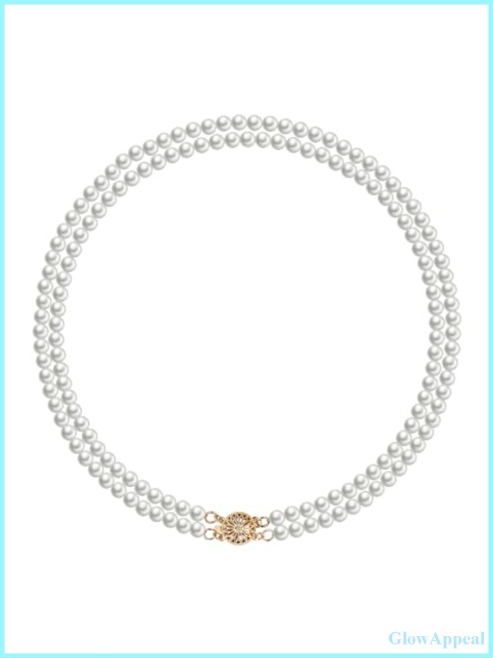 Pearl Choker Necklace 18k Gold Plated Double Layer Women